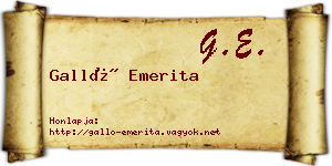 Galló Emerita névjegykártya